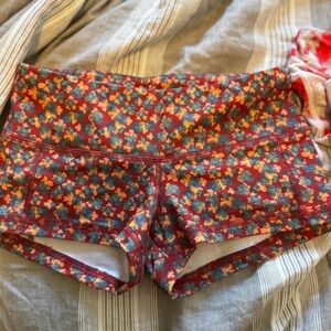 Fleo Red and Orange Athletic Shorts Vibrant Design